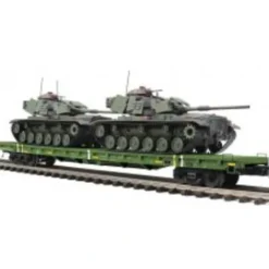MTH 20-95469 O US Army 60' Flat Car w/2 M60 Tanks (Pack of 2) MT/Box - Your Source for Gaming Essentials* Clearance
