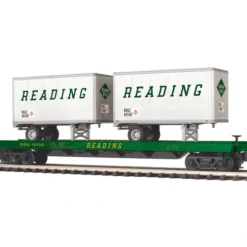 MTH 20-98867 Reading Flat Car with 2 20' Trailers - Your Source for Gaming Essentials* Best