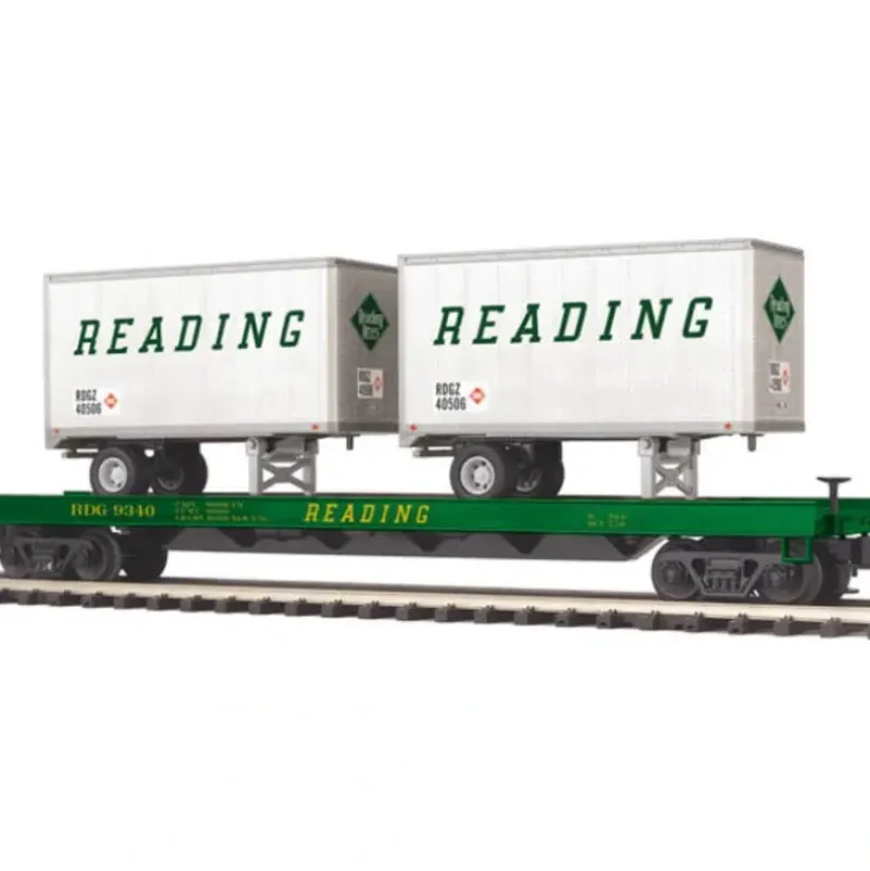 MTH 20-98867 Reading Flat Car with 2 20' Trailers - Your Source for Gaming Essentials* Best