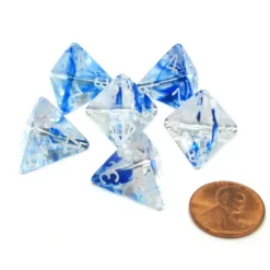 Dice>Nebula 18mm 4 Sided D4 Chessex Dice, 6 Pieces - Dark Blue with White - Your Source for Gaming Essentials