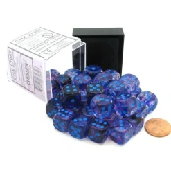 Dice>Nebula 12mm D6 Dice Block (36 Dice) - Nocturnal with Blue Pips - Your Source for Gaming Essentials