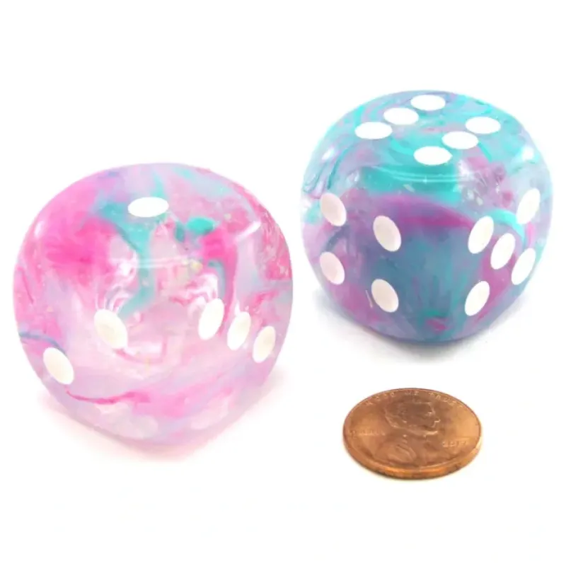 Dice>Nebula 30mm Large D6 Dice, 2 Pieces - Wisteria with White Pips - Your Source for Gaming Essentials