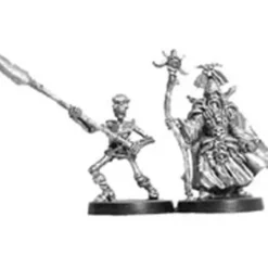 Tabletop Miniatures>Necromancer and Skeletal Guardian #01-233 Classic Ral Partha Fantasy RPG Metal - Your Source for Gaming Essentials
