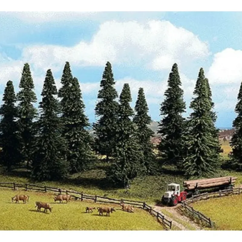 Hot Noch 26322 HO Fir Trees 6.7" to 7.88" (Pack of 10) - Your Source for Gaming Essentials Trains