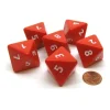 Dice>Opaque 25mm 8 Sided D8 Large Jumbo Numbered Dice, 6 Pieces - Red with White - Your Source for Gaming Essentials