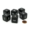 Dice>Opaque 25mm 6 Sided D6 Large Jumbo Numbered Dice, 6 Pieces - Black with White - Your Source for Gaming Essentials