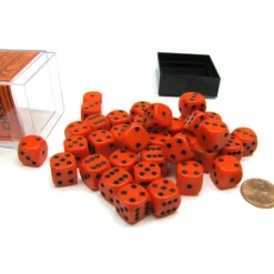 Dice>Opaque 12mm D6 Chessex Dice Block (36 Die) - Orange with Black Pips - Your Source for Gaming Essentials