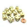 Dice>Opaque 16mm D6 Chessex Dice Block (12 Die) - Ivory with Black Pips - Your Source for Gaming Essentials