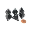 Dice>Opaque 26mm D4 Large Jumbo Numbered Dice, 6 Pieces - Black with White Numbers - Your Source for Gaming Essentials