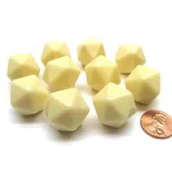 Dice>Opaque Polyhedral Bag Of 10 Blank Ivory 20mm D20 Chessex Dice - Your Source for Gaming Essentials