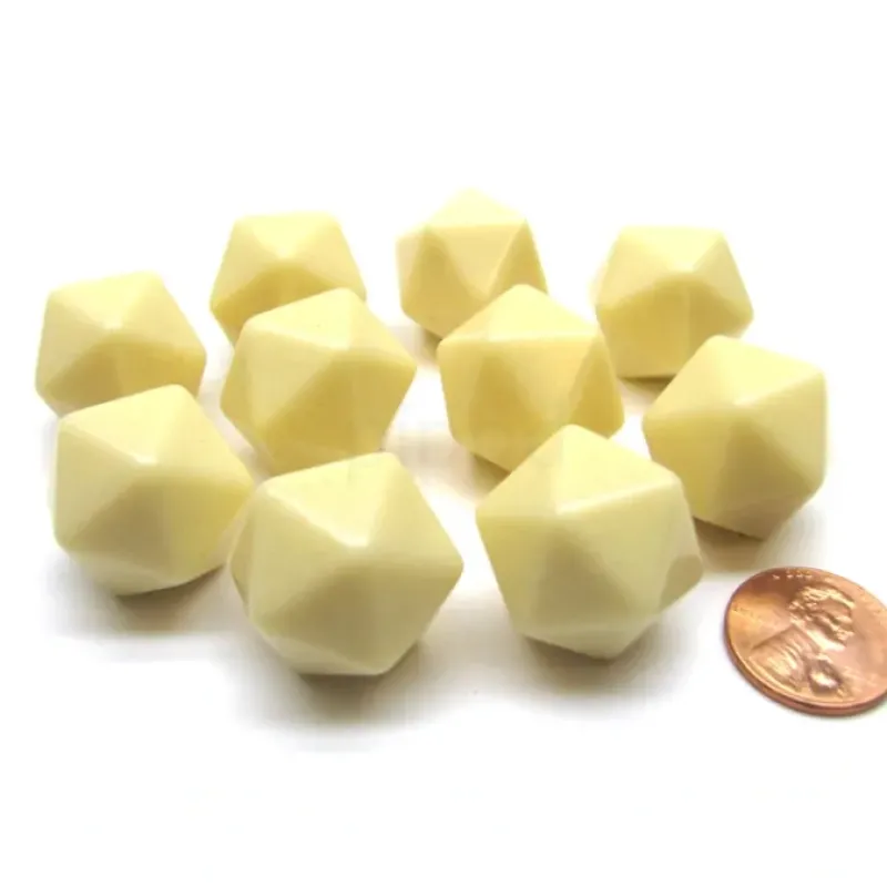 Dice>Opaque Polyhedral Bag Of 10 Blank Ivory 20mm D20 Chessex Dice - Your Source for Gaming Essentials
