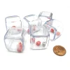 Dice>Pack of 6 '3 In a Cube' Dice - 2 x 5mm Red + 1 x 5mm White Dice Inside 25mm Cube - Your Source for Gaming Essentials