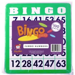 Board Games>Pack of 100 Bingo Cards with Jumbo Numbers - Green - Your Source for Gaming Essentials