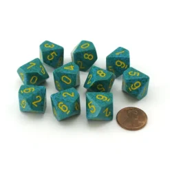 Dice>Pack of 10 Chessex 10 Sided d10 Dice - Speckled Primula - Your Source for Gaming Essentials