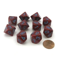 Dice>Pack of 10 Chessex 10 Sided d10 Dice - Speckled Veronica - Your Source for Gaming Essentials