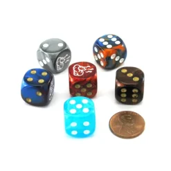 Dice>Pack of 6 Chessex Custom Engraved 16mm D6 Assorted Style Funny Meme Dice - Poop - Your Source for Gaming Essentials
