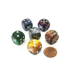 Dice>Pack of 6 Chessex Custom Engraved 16mm D6 Assorted Style Military Dice - Navy - Your Source for Gaming Essentials