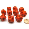 Dice>Pack Of 10 Chessex Opaque D10 Dice - Orange with Black Numbers - Your Source for Gaming Essentials