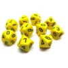 Dice>Pack Of 10 Chessex Opaque D10 Dice - Yellow with Black Numbers - Your Source for Gaming Essentials