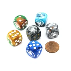 Dice>Pack of 6 Custom Engraved 16mm D6 Assorted Style Funny Meme Dice - F-U-U-U-U-U - Your Source for Gaming Essentials