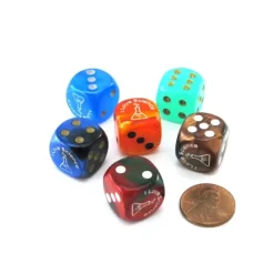 Dice>Pack of 6 Custom Engraved 16mm Assorted Style Funny Meme Dice - I Love Science - Your Source for Gaming Essentials