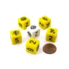 Dice>Pack of 6 Custom Engraved 16mm Spider Dice - Yellow with Black, White with Black - Your Source for Gaming Essentials