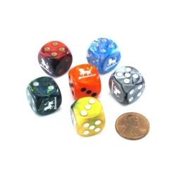 Dice>Pack of 6 Custom 16mm D6 Assorted Style Funny Meme Dice - Adventure (Unicorn) - Your Source for Gaming Essentials