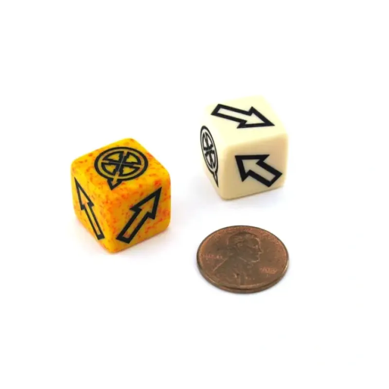 Dice>Pack of 2 Custom Scatter Dice with Directional Arrows and Symbols (Styles Vary) - Your Source for Gaming Essentials