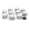 Dice>Pack of 10 D10 Arabic Word Number Dice, 1 to 10 - White with Green Words - Your Source for Gaming Essentials