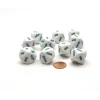 Dice>Pack of 10 D10 English Word Number Dice, one to ten - White with Blue Words - Your Source for Gaming Essentials