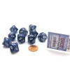 Dice>Pack of 10 D10 Glitter Dice in Display Case- Blue with White Numbers - Your Source for Gaming Essentials