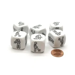 Dice>Pack of 6 D6 22mm Body Parts Dice - White with Black Etches - Your Source for Gaming Essentials