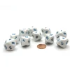 Dice>Pack of 10 D10 20mm Dice Numbered 1 to 10 - White with Blue Numbers - Your Source for Gaming Essentials