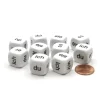 Dice>Pack of 10 D6 16mm German Pronoun Dice - White with Black Words - Your Source for Gaming Essentials