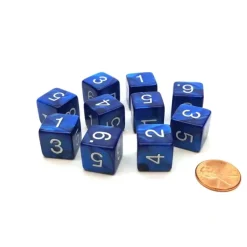 Dice>Pack of 10 D6 16mm Koplow Games Pearl Number Dice - Navy - Your Source for Gaming Essentials