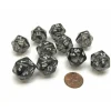 Dice>Pack of 10 D20 20mm Koplow Games Glitter Dice - Black - Your Source for Gaming Essentials