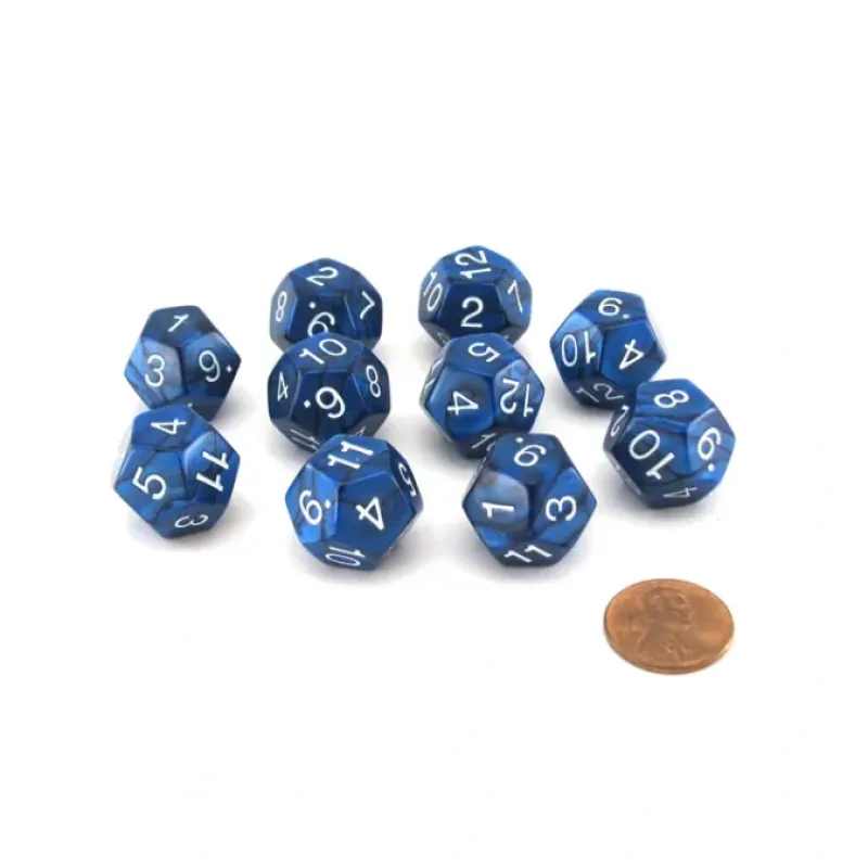Dice>Pack of 10 D12 18mm Koplow Games Pearl Dice - Navy - Your Source for Gaming Essentials