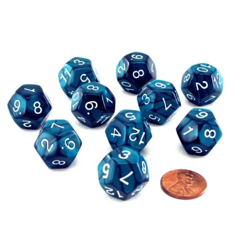 Dice>Pack of 10 D12 18mm Koplow Games Pearl Dice - Emerald - Your Source for Gaming Essentials