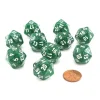 Dice>Pack of 10 D20 20mm Koplow Games Glitter Dice - Green - Your Source for Gaming Essentials