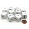 Dice>Pack of 10 D6 20mm Numbered 1 to 6 French Word Dice - White with Blue Words - Your Source for Gaming Essentials