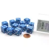 Dice>Pack of 12 D6 16mm Pastel Dice in Display Storage Case - Blue with White - Your Source for Gaming Essentials