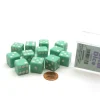 Dice>Pack of 12 D6 16mm Pastel Dice in Display Storage Case - Green with White - Your Source for Gaming Essentials