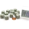 Dice>Pack of 12 D6 16mm Pastel Dice in Display Storage Case - Gray with White - Your Source for Gaming Essentials