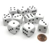 Dice>Pack of 10 D6 20mm Spotted 1 to 6 Dice with Rounded Corners - White with Black - Your Source for Gaming Essentials