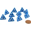 Dice>Pack of 10 D4 Opaque 4 Sided Dice - Blue with White Numbers - Your Source for Gaming Essentials