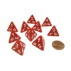 Dice>Pack of 10 D4 Opaque 4 Sided Dice - Red with White Numbers - Your Source for Gaming Essentials