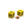 Dice>Pack of 2 D6 6-Sided Jumbo Opaque Dice - Yellow with Black Numbers - Your Source for Gaming Essentials