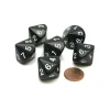 Dice>Pack of 6 D7 14-Sided 20mm Numbered 1 to 7 Twice Dice - Black with White - Your Source for Gaming Essentials