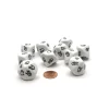 Dice>Pack of 10 D10 Sign Language Dice, 1 to 10 - White with Black Etches - Your Source for Gaming Essentials