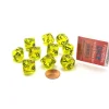Dice>Pack of 10 D10 Transparent Dice in Display Case - Yellow with Black Numbers - Your Source for Gaming Essentials